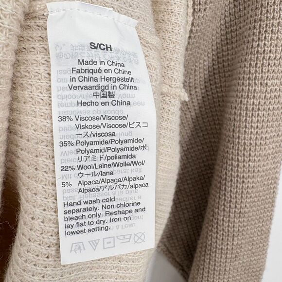 Madewell Jane Waffle Knit Sweater Wool Alpaca Blend Pullover, Sz Small, - Picture 8 of 8